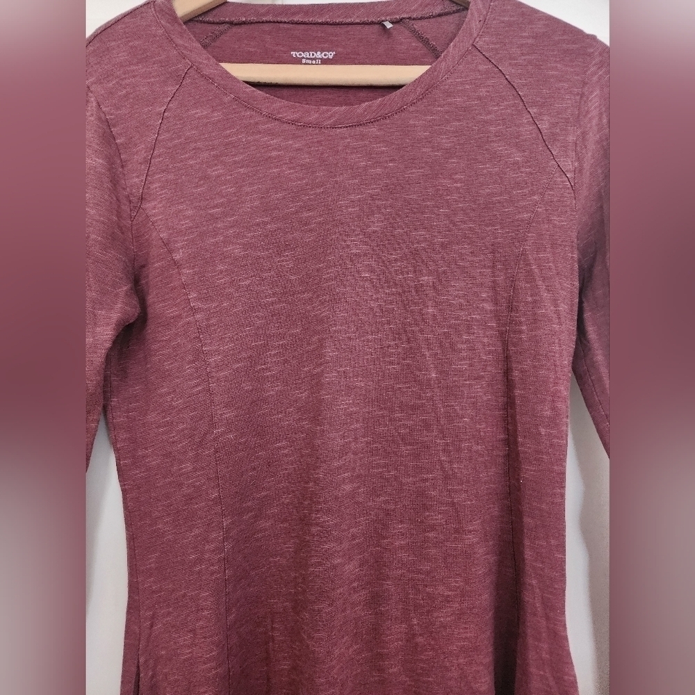 Toad & Co Size Small Samba Long Sleeve Dress In Wine Earthy Cruncy Organic - Picture 5 of 6